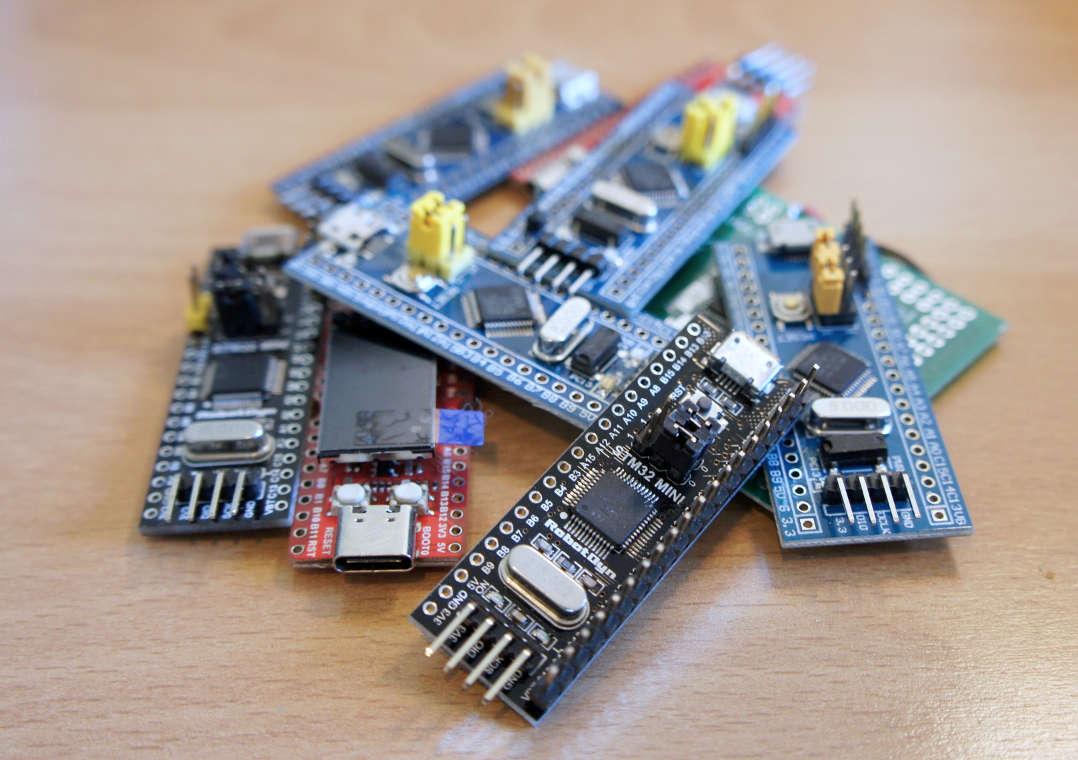 A bunch of microcontroller boards